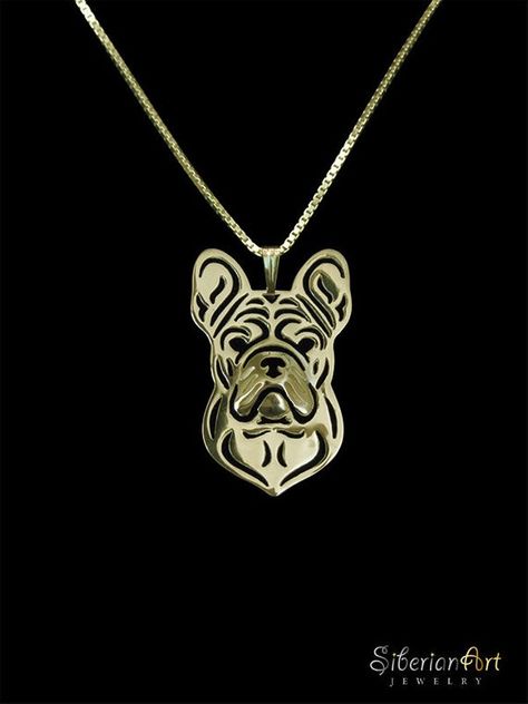 French Bulldog jewelry - Gold pendant and necklace Delicate Fine Jewelry, Silver Dog, Dog Pendant, Dog Necklace, Dog Jewelry, Charm Pendant Necklace, E Bay, English Bulldog, Gold Gold