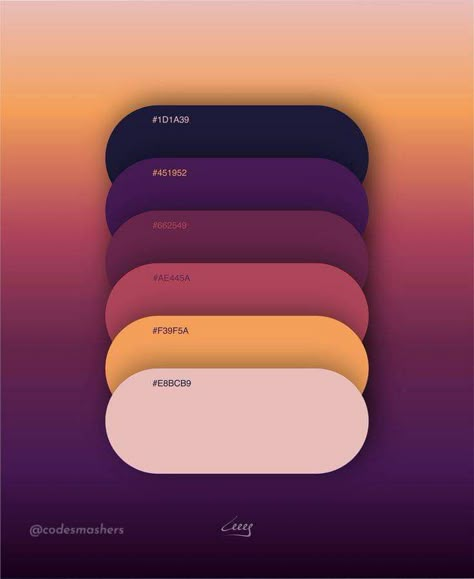 Desain Ux, Flat Color Palette, Ui Color, Gradient Color Design, Website Color Palette, Color Design Inspiration, Hex Color Palette, Color Palette Challenge, Color Schemes Colour Palettes