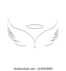 Angel wings vector illustration. Line Art Print. Tattoo. Printable Modern Illustration Decor. Minimalist Drawing.Corner Decor Angel Wing Line Drawing, Angel Wing Doodle, Angel Wing Line Tattoo, One Line Angel Tattoo, Wings Minimalist Tattoo, Angel Line Tattoo, Angel Wings On Neck, Fine Line Angel Wings, Line Angel Tattoo