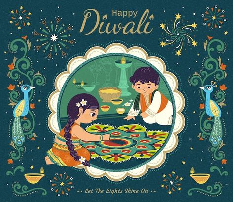 Drawing Rangoli, Diwali Illustration, Diwali Vector, Diwali Drawing, Diwali Greeting, Diwali Design, Diwali Poster, Children Drawing, Diwali Pictures