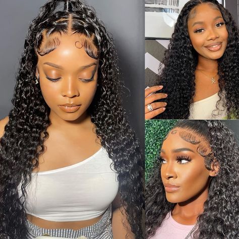 Frontal Wig Hairstyles, Frontal Hairstyles, Deep Wave Hairstyles, Lace Front Wigs Human Hair, Curly Lace Front Wigs, Wigs Human Hair, Frontal Wig, Cap Hair, Deep Wave