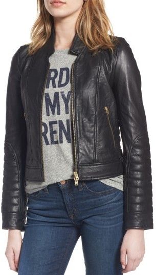 Black Leather Jacket Outfit, Classic Leather Jacket, Collar Leather Jacket, J Crew Collection, Jcrew Collection, Biker Chic, Fashion To Figure, Leather Jacket Outfits, Standing Collar