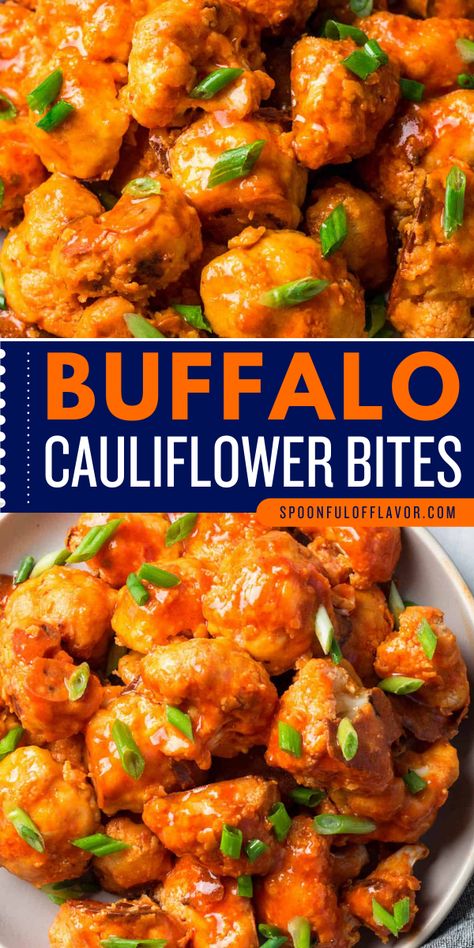 Buffalo cauliflower bites are fun party snacks that will make your gatherings extra special. This delicious cauliflower bites recipe creates a naturally vegan and gluten-free food. Save this easy appetizer recipe for a crowd! Plant Based Buffalo Cauliflower, Buffalo Ranch Cauliflower, Gluten Free Cauliflower Bites, Vegan Party Dishes, Buffalo Cauliflower Recipe, Tempura Cauliflower Recipes, Airfryer Buffalo Cauliflower, Califlower Recipes Bites, Buffalo Cauliflower Oven