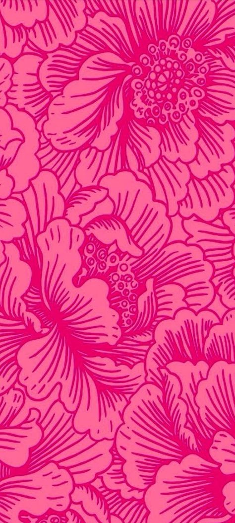 Pink Flower Print, Pink Flower, Flower Print, Hot Pink, Orange, Flowers, Red, Pattern, Pink