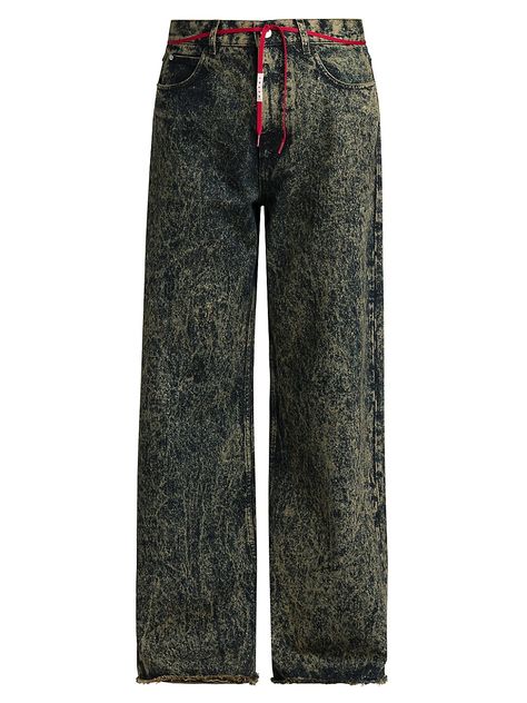 "Find MARNI Acid Wash Wide-leg Jeans on Editorialist. Crafted of acid-wash denim, these Marni jeans are cut for a wide-leg fit. A leather logo back tab completes the design. Five-pocket style Button closure Zip fly 100% cotton Back trim: 100% leather Dry clean Made in Italy SIZE & FIT Model measurements: 6'2\" tall, waist 31\" Model is wearing a US size 32. Marni. Color: Pink Gummy. Size: 34." Latest Jeans, Acid Wash Jeans, Acid Wash Denim, Jean Grey, Leather Logo, Acid Wash, Denim Wash, Wide Leg Jeans, Model Measurements