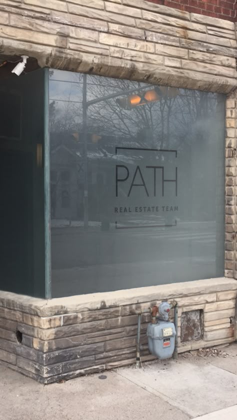 Frosted Storefront Windows, Store Front Window Privacy, Signage On Glass Door, Salon Front Window Ideas, Window Signage Design, Window Vinyl Design, Window Branding, Glass Film Design, Storefront Windows