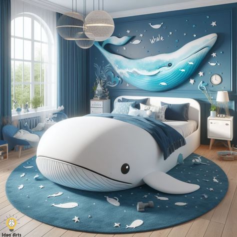 Whale shaped bed Bed For Boy, Playroom Decor Diy, Weird Beds, Modern Boys Bedroom, Boys Room Diy, Cool Bedrooms For Boys, Boys Bedroom Themes, Boys Bedroom Furniture, Space Themed Room