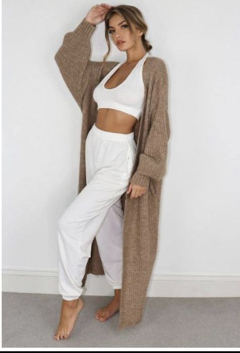 Long Cardigan Outfit, Lounge Outfits, Comfort Clothes, Maxi Cardigan, Lazy Day Outfits, Tall Clothing, Cardigan Outfits, Lazy Days, Business Suit