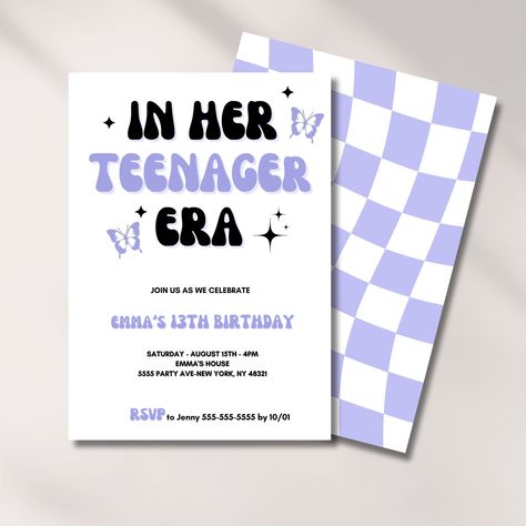 13 Birthday Invitation Ideas, Birthday Invitations Templates, Sleepover Invitations, In My 30s, 13th Birthday Invitations, My 30s, Teenager Birthday, Bday Invitations, 30th Birthday Invitations