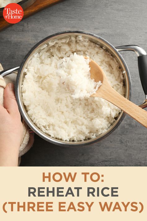 Reheat Rice Microwave, Best Way To Reheat Rice, Lunch Bites, Reheat Rice, Rice In Crockpot, Lazy Cooking, How To Reheat Rice, Grains Recipes, Rice In The Microwave