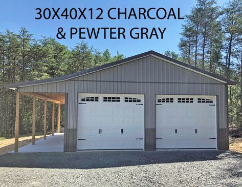 Shirk Pole Buildings Small Garage Shop Ideas, Tin Shop Building, Metal Shop Building 30x40, 30x40 Shop Layout, Shop Addition Ideas, Metal Outbuilding Ideas, Pole Barn Shop Plans, 30x40 Garage Plans With Loft, Metal Pole Barn Garage