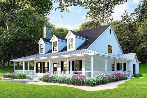 Country Farmhouse Plans, Southern House Plan, Porch House Plans, Southern House, Southern House Plans, Farmhouse Style House Plans, House Plans And More, Country Style House Plans, Beaver Creek