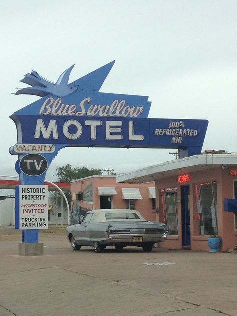 Blue Swallow Motel. Amazing owners!! Awesome place. Tucumcari, NM. This motel plus the Wigwam Motel make up the Cozy Cone in the movie Cars. Blue Swallow Motel, Trash Magic, Wigwam Motel, Blue Swallow, Movie Cars, Cars Movie, Route 66, Ox, The Movie