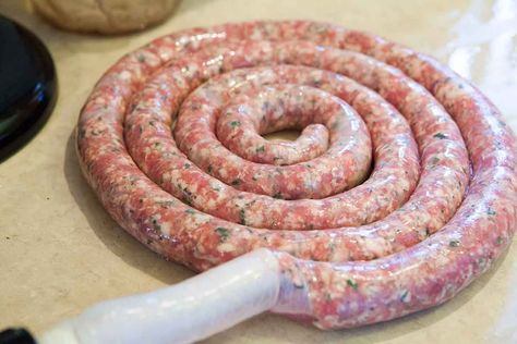 How to Make Homemade Sausage | SimplyRecipes.com Making Sausage, Meat Curing, Sausage Making Recipes, Caramelized Onions And Mushrooms, Home Made Sausage, Pork Sausage Recipes, Homemade Sausage Recipes, Sausage Making, Hot Sausage