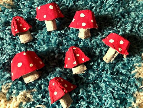 Egg Carton Mushrooms, Forest Animal Crafts, Cute Decorations, Forest Birthday, Animal Craft, Mushroom Crafts, Gift Crafts, Gardening Books, Art And Crafts