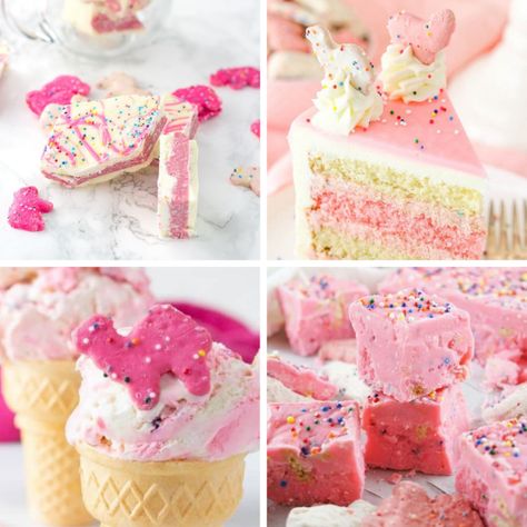 Check out all these delicious circus animal cookie recipes. From no bake desserts to layered cakes and all things in between. A fun mix! #circus #passion4savings #animal #cookies #desserts #easy #nobake #cakes #cookies #fudge #homemade Circus Animal Desserts, Circus Cookie Desserts, Animal Cookie Recipes, Animal Crackers Recipe, Delicious Desserts Recipes, Animal Cookies Recipe, Fudge Homemade, Peach Tea Recipe, Mini Loaf Cakes