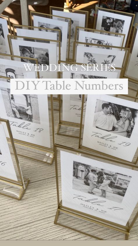 Simple Wedding Diy Decor, Wedding Generation Table, Wedding Reception Table Decor Ideas, Diy Wedding Details, Personal Wedding Ideas, Personal Wedding Touches, Diy Table Numbers Wedding, Personalized Wedding Ideas, Wedding Cricut Projects