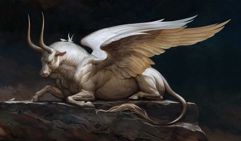 Maria Zolotukhina, artwork, fantasy art, creature, horns, wings, bull | 1920x1125 Wallpaper - wallhaven.cc Magical Fairies, Bull Art, Academic Art, Fantasy Beasts, Monster Concept Art, Creature Drawings, Beautiful Dark Art, Monster Design, Creature Concept Art