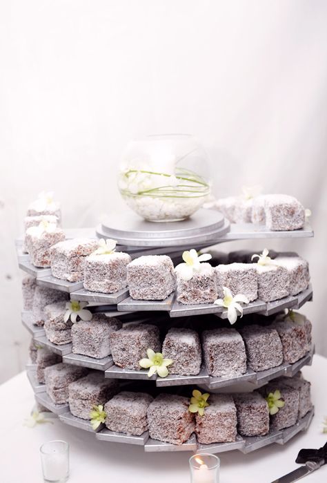 lamingtons Wedding Cakes Alternatives, Alternative Wedding Cakes, Bush Wedding, Wedding Reception Planning, Country Wedding Cakes, Wedding Cake Alternatives, Romantic Wedding Cake, Wedding Cake Flavors, Polka Dot Wedding