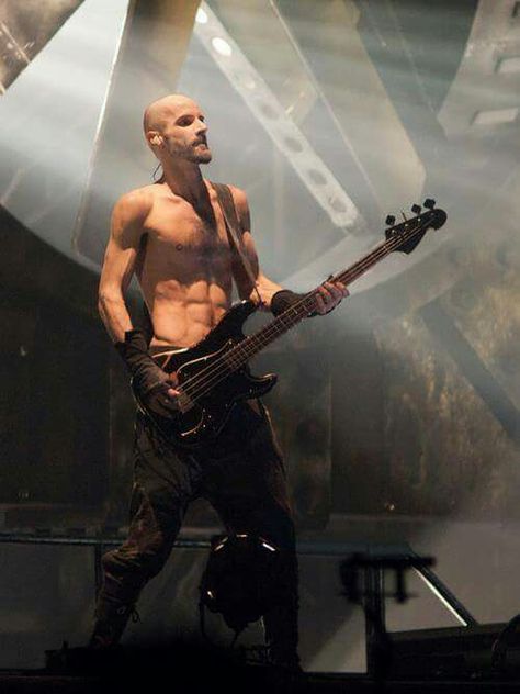 Oliver "Ollie" Riedel of RAMMSTEIN Oliver Riedel, Krist Novoselić, Richard Kruspe, German Men, Blah Blah Blah, Till Lindemann, James Hetfield, Bass Player, Music Memes