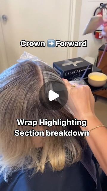 behindthechair.com on Instagram: "* That's a WRAP! 💪🏼 ... always mesmerized watching @kwhair_ #wraphighlighting 💥💥💥 —— Wrap Highlighting can often be applied in the opposite way to traditional foils .. we generally start in the   CROWN ➡️ TOP  Then move to the BACK and finish with the SIDES 😁  Speed highlighting without compromising on results ‼️   Have you tried it yet ? ⬇️⬇️⬇️   #BEHINDTHECHAIR HAIR #btckwhair #kwblonde blonde #btcReelQuickie #hairReels  #haireducation #brightblonde #softblonde #babyblonde #springhair #springblonde #wraphighlights #blonde  #wraphighlightingsheets #wraphighlightingeducation" Crown Foil Highlights, Highlight Parting Hair, Contour Hair Highlights, Pinwheel Highlights, Diy Hair Foils, Foiling Techniques Highlights, Cap Highlights Before And After At Home, Wrap Highlighting, Foil Patterns Hair Highlights