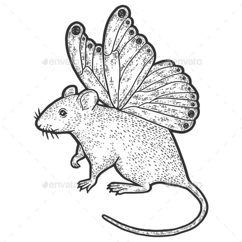 Mouse with Butterfly Wings #Ad #Mouse, #Butterfly, #Wings Mouse Outline Tattoo, Mouse Line Tattoo, Mouse With Wings Tattoo, Field Mouse Tattoo, Rat With Wings Tattoo, Mouse With Wings, Movement Drawing, Fly Drawing, Butterflies Flying