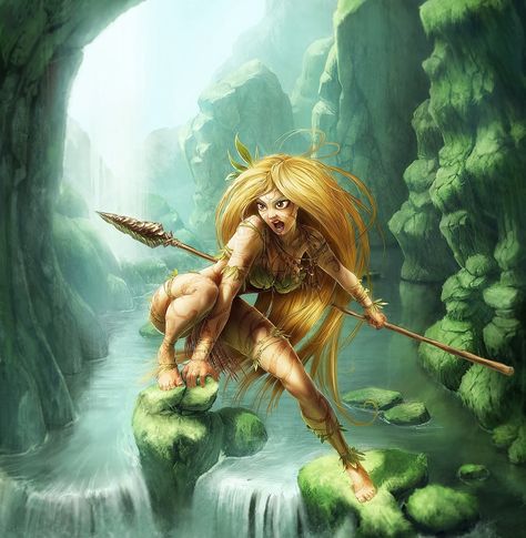 Jungle Woman Jungle Warrior Art, Jungle Warrior Woman, Jungle People, Jungle Photoshoot, Jungle Goddess, Jungle Woman, Anime Jungle, Animation Character Concept, Barbarian Art