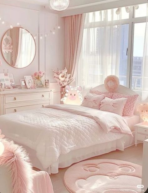 Apartment Simple, Dream Bedroom Inspiration, Luxury Room Bedroom, Pink Bedroom Decor, Pink Room Decor, Cute Bedroom Ideas, Pink Bedrooms, 아파트 인테리어, Cute Bedroom Decor