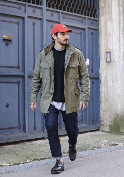 Olive Field Jacket Outfit Men, M 65 Field Jacket Men Outfit, Army Look Fashion Men, Field Coat Outfit, Field Jacket Outfit Men, M 65 Field Jacket Men, Military Jacket Outfit Men, M65 Field Jacket Outfit, Army Green Jacket Outfit