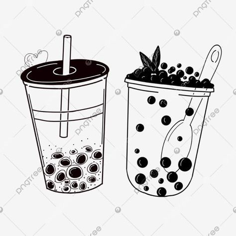 milk tea,hand painted,pearl,bubble tea,drink,summer drink,hot drink,cup,straw,spoon Milktea Logo, Boba Logo, Refreshing Fruit Drinks, Logo Design Drawing, Milk Drawing, Pokemon Sleeves, Tea Vector, Tea Png, Camera Crafts