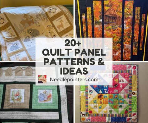 Ideas For Fabric Panels, Quilt Panel Wall Hanging Ideas, Quilt Pattern For Panels, Quilt Patterns With A Panel, Large Panel Quilt Patterns, Quilting With Panels Layout, Panel Quilting Ideas, How To Use A Panel In A Quilt, Quilt Panels With Borders