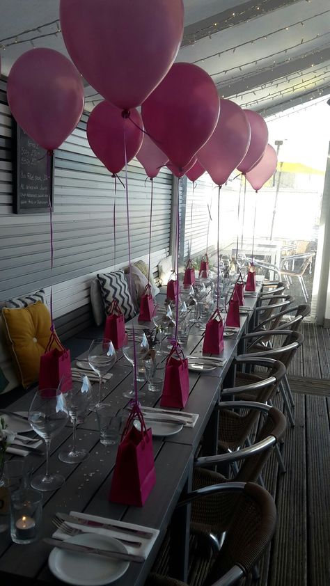 Hen party table decoration Hen Party Restaurant Table, Hen Do Table Decorations, Restaurant Birthday Decorations Table, Restaurant Party Decorations, Hen Party Table, Party Dinner Ideas, Party Table Ideas, Dinner Table Games, Dinner Table Decorations