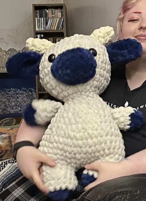 Blueberry Cow, Jumbo Crochet, Cow Crochet, Jumbo Yarn, Crochet Cow, Crochet Amigurumi Free Patterns, Crochet Amigurumi Free, Amigurumi Free, Amigurumi Free Pattern