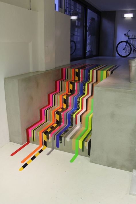 Tape Installation, Tape Art, Art Installation, The Floor, Washi Tape, Home Deco, Washi, Interior And Exterior, Street Art