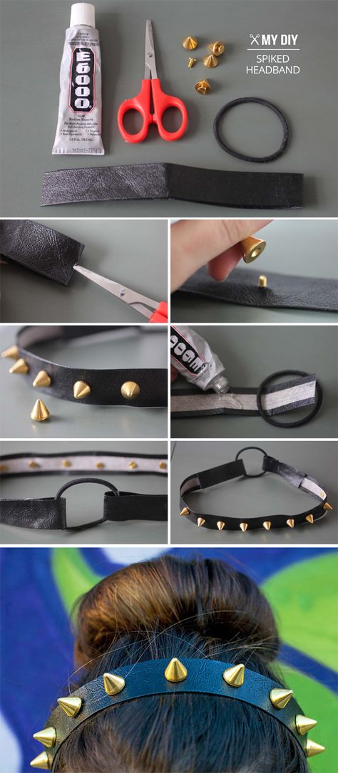 I Spy DIY: MY DIY | Spike Headband How To Have Style, I Spy Diy, Headband Diy, Studs And Spikes, Kleidung Diy, Diy Headband, Mötley Crüe, Fashion Project, Diy Hair Accessories