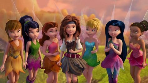 Fawn, Iridessa, Rosetta, Silvermist, Tinkerbell, Vidia and Zarina Tinker Bell And The Pirate Fairy, Fairies Movie, Disney Faries, Tinkerbell Wallpaper, Tinkerbell Movies, Disney Fairies Pixie Hollow, Pirate Fairy, Tinkerbell And Friends, Tinkerbell Disney