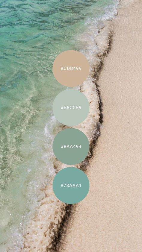 Beach Color Palettes, Teal Color Palette, Graphisches Design, House Color Palettes, Color Schemes Colour Palettes, Beach Color, Ocean Colors, Beach House Interior, Design Seeds