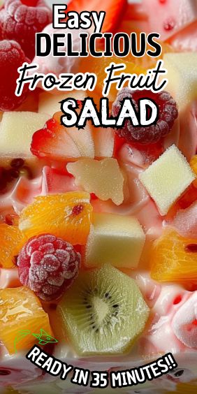 Easy Delicious Frozen Fruit Salad Frozen Fruit Salad Recipes Cool Whip, Frozen Fruit Salad Recipes, Frozen Fruit Dessert Recipes, Canned Fruit Recipes, Fruit Sald, Heathy Sweets, Frozen Fruit Salad, Frozen Fruit Salads, Frozen Fruit Recipes