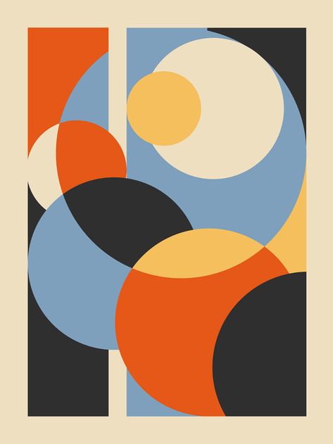 Bauhaus Illustration, Circle Artwork, Posters Conception Graphique, Geometric Shapes Art, Wallpaper Retro, Quilt Modernen, Bauhaus Art, Bauhaus Poster, Bauhaus Style