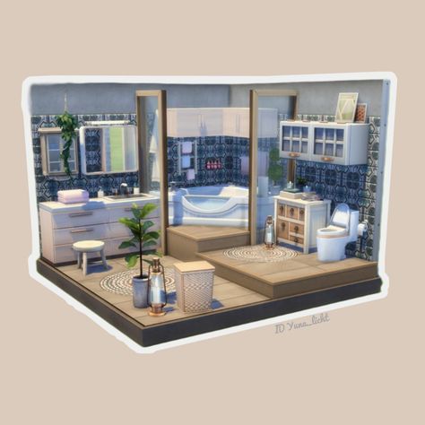 Sims 4 cozy bathroom, no cc. My ID is Yuna_licht. #ts4 #sims4 #sims4bathroom #ts4bathroom Appease The Gnomes Sims 4, Sims 4 Spa Bathroom, Sims Room Ideas No Cc, Sims Bathroom No Cc, Sims 4 Laundry Room No Cc, Sims No Cc Rooms, Sims 4 Cute Bathroom, Sims Small Bathroom, Sims 4 Decor No Cc