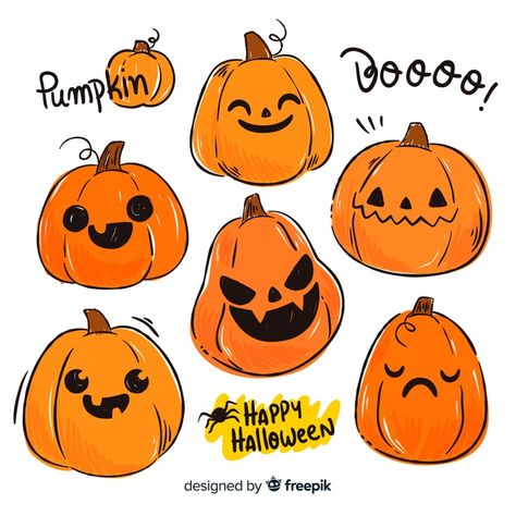 Cute Pumpkin Faces Ideas, Drawn Pumpkin Faces, Halloween Faces Drawn, Cute Pumpkin Doodle, Cute Pumpkin Faces Painted, Jackolantern Faces Cute, Cute Pumpkin Art, Pumpkin Carving Drawing, Pumpkin Cute Drawing