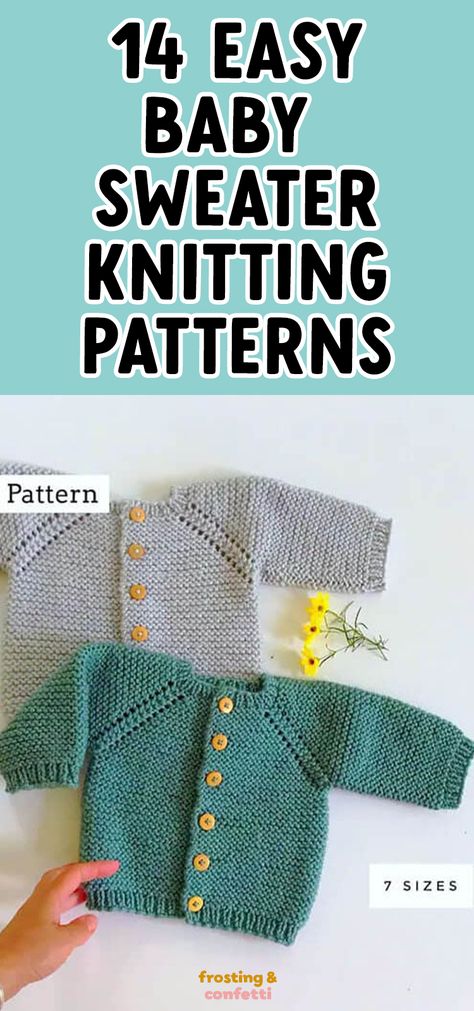 Make sure your little bundle of joy stays warm and cozy this winter season with these easy baby sweater knitting patterns! With simple steps and minimal supplies, you'll have a stylish knitted creation in no time. Free Knitting Patterns For Newborns, Baby Knit Sweater Pattern, Free Knitting Baby Sweater Patterns, Top Down Knitted Sweaters Free Pattern, Knitted Infant Sweaters, Knit Pattern For Baby Sweater, Newborn Knit Sweater Patterns Free, Free Baby Boy Knitting Patterns, Baby Sweater Knitting Pattern Free