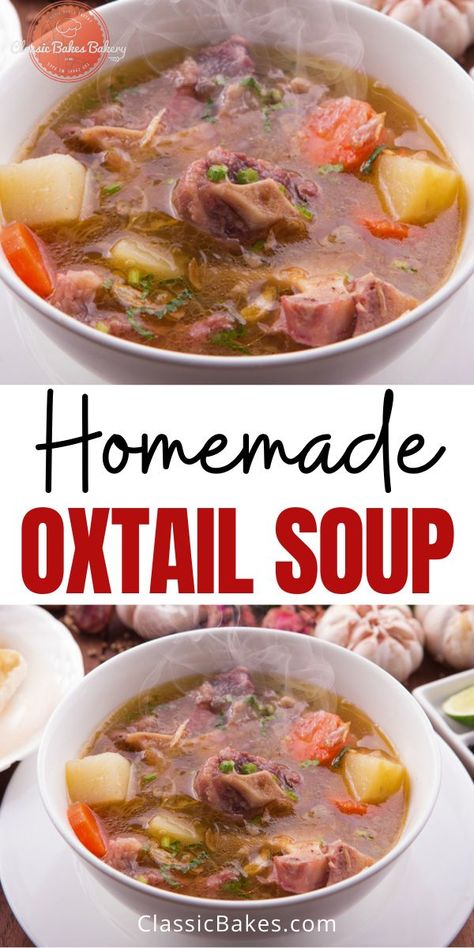 Ox Tail Soup Recipe, Oxtail Soup Recipe, Oxtail Recipes Easy, Beef Oxtail, Oxtail Soup, Oxtail Stew, Oxtail Recipes, Trini Food, Beef Soup Recipes