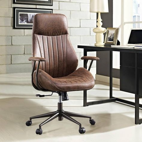 Amazon.com: XIZZI Office Chair with Lumbar Support,Ergonomic Desk Chair with Wheels and Arms,High Back Computer Chair for Home (Brown) Dark Brown Office, Conference Table Chairs, Brown Office Chair, Brown Office, Office Reception Furniture, Home Dark, Executive Room, Modern Computer Desk, Ergonomic Desk Chair