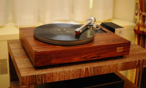 Maybe a girl just want more crap on her turntable...ever think of that? Jerks.#Repin By:Pinterest++ for iPad# Wooden Turntable, Wooden Record Player, Hifi Turntable, High End Turntables, Expensive Stuff, Vintage Record Player, Turn Table Vinyl, Listening Room, Vinyl Storage