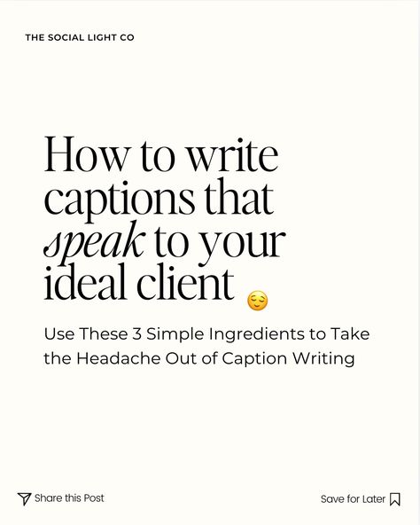 Ever feel like your captions aren’t connecting with your audience? You’ve got stunning photos, but here’s how to help your words to resonate just as much! The 3 Ingredients: 1️⃣ Be Relatable: Speak their language. Share stories that reflect your ideal client’s needs and desires. 2️⃣ Create Value: Share your expertise! Offer tips, advice, or behind-the-scenes insights that build trust and keep them coming back. 3️⃣ Add a CTA: Want engagement? Ask for it! Keep it light, fun, and easy to re... Ideal Client, Build Trust, 3 Ingredients, The 3, Behind The Scenes, Like You, Writing, Feelings, Quick Saves