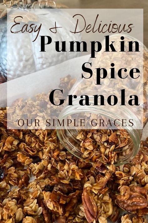 How to Make Homemade Pumpkin Spice Granola - Healthy Breakfasts Easy, Text Over Image, Granola Easy, Pumpkin Spice Granola, Real Food Snacks, Homemade Pumpkin Spice, Paleo Pumpkin, Raw Coconut, Granola Recipes