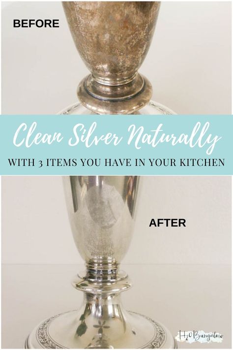 Cleaning Sterling Silver Remove Tarnish, Silver Cleaner Diy, Remove Tarnish From Silver, Cleaning Tarnished Silver, Kitchen Ingredients, Silver Candle Holders, Sterling Silver Cleaner, How To Clean Silver, Clean Sterling Silver