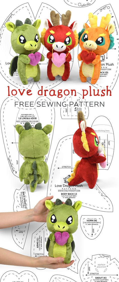 Tips Menjahit, Animal Sewing Patterns, Plushie Patterns, Sewing Stuffed Animals, Trendy Sewing, Idee Cosplay, Sewing Tutorials Free, Plush Pattern, Sewing Toys