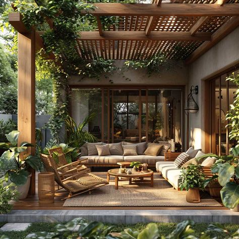 10+ Simple Yet Stunning Veranda Design Ideas for a Cozy Retreat • 333+ Images • [ArtFacade] Outdoor Kitchen Veranda, Garden Living Room Outdoor, Outdoor Veranda Ideas, Simple Rooftop Ideas, Cozy Terrace Ideas, Veranda Ideas Outdoor, Varanda Design, Veranda Ideas, Outdoor Living Space Ideas